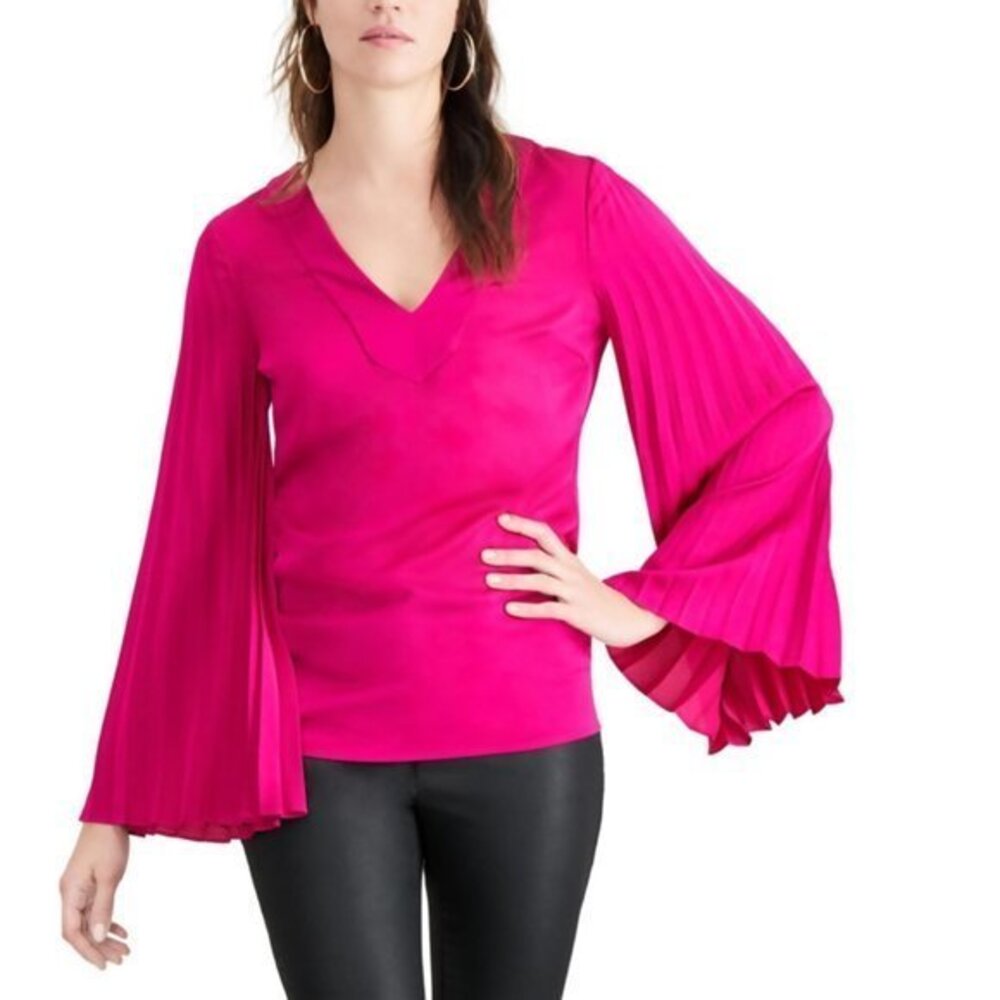 Trina Turk Almande Pleated Sleeve Pullover Blouse